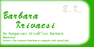 barbara krivacsi business card